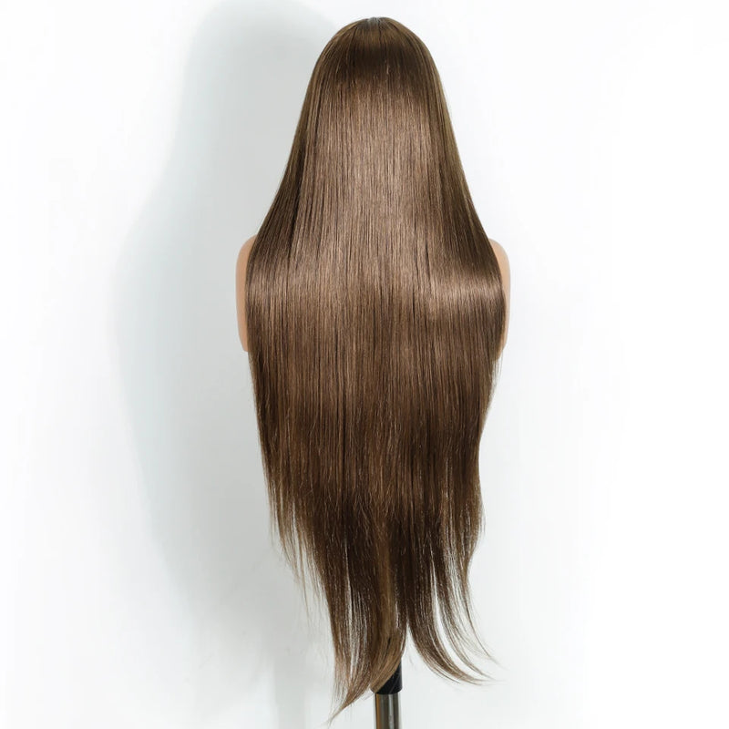 FREEDOM Synthetic Wigs For Women Long Straight Wig With Bangs White Burgundy Ombre Brown Wig Heat Resistant Fiber Cosplay Wigs