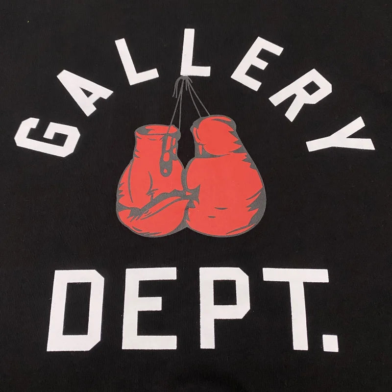 Loose Fit Boxing Glove Letter Print T-irt High Street Sle ort Sve Casual Top for Youth Summer Faion round Ne