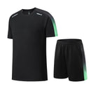 Camiseta e shorts de manga curta de secagem rápida masculina, roupa esportiva respirável, casual de corrida, conjunto fitness, primavera, verão 2022