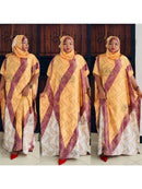 Vestido de festa tradicional africano dashiki com lenço para senhora, tamanho livre, chiffon, novo, super, impressão
