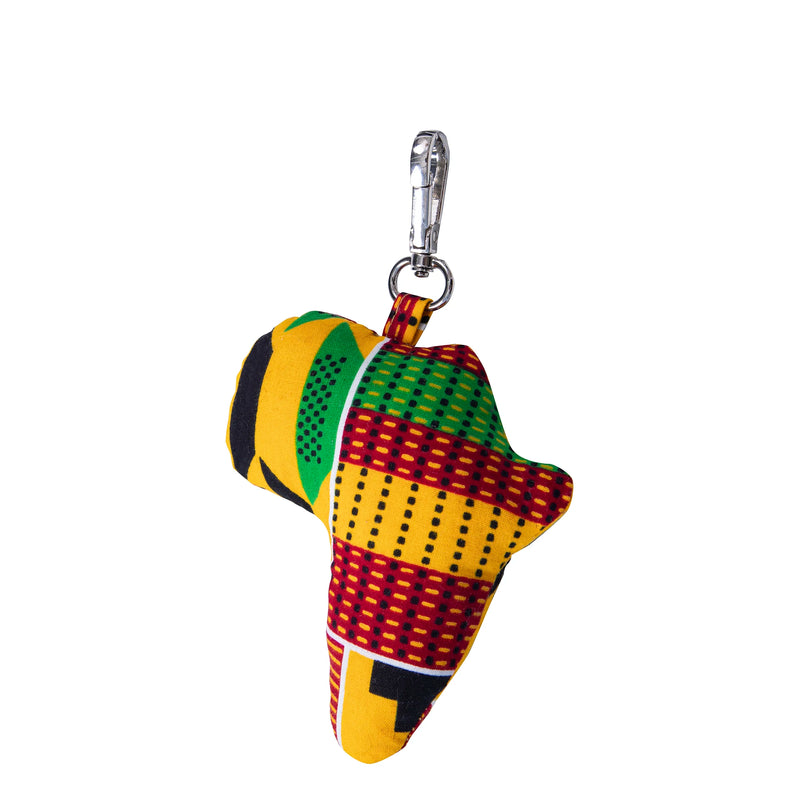 African Dashiki Lovely Ankara Fabric Keychain The Shape of The Map of Africa Key Chains School Bag Pendant Car Keyring Wyb1014