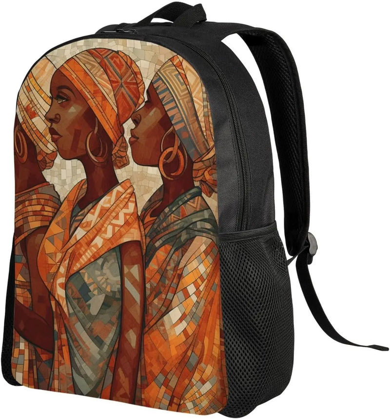 Africa Ethnic Pottery Cute Backpack Waterproof Lightweight Laptop Backpack Shoulder Bag Casual Daypack For Women Men