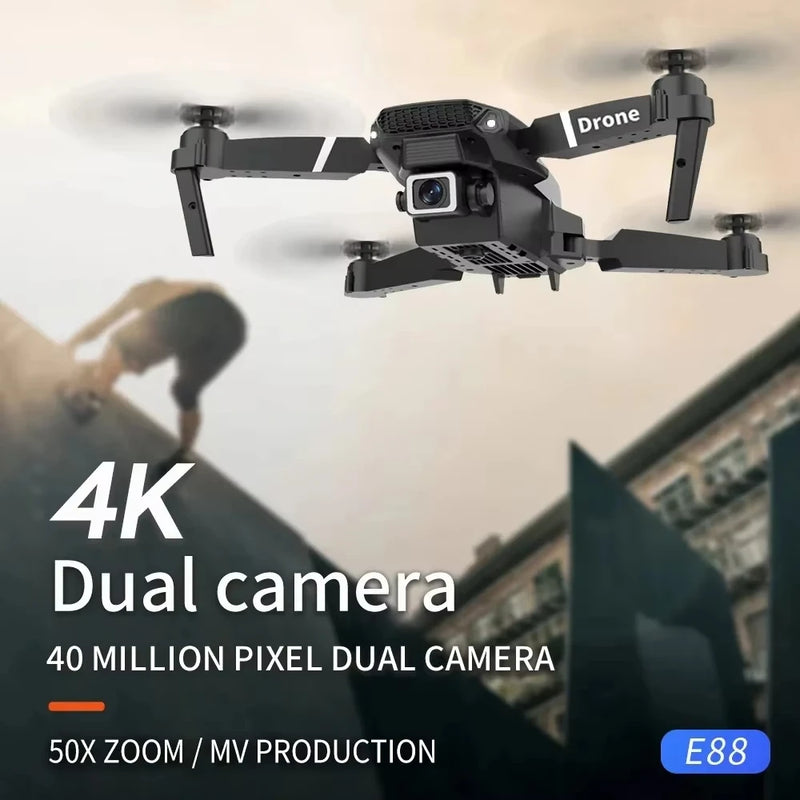 Para xiaomi e88pro drone 8k 5g profissional hd câmera dupla fotografia aérea aeronaves de controle remoto quadcopter brinquedos 15000m 2025