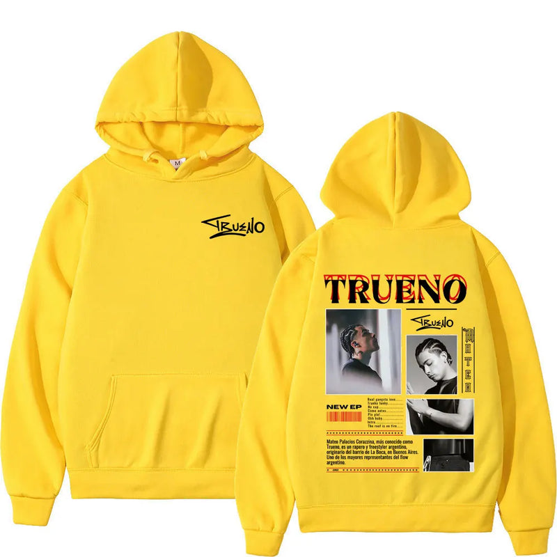 Rapper Trueno Album Tour 2025 Gothic Punk Hoodie Winter Long-sleeved Thick Hip-hop Pullover Man Woman Vintage Hooded Sweatshirts