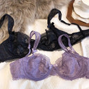 Nova lingerie sexy de renda feminina peito grande emagrecimento ultra-fino conjunto de sutiã respirável