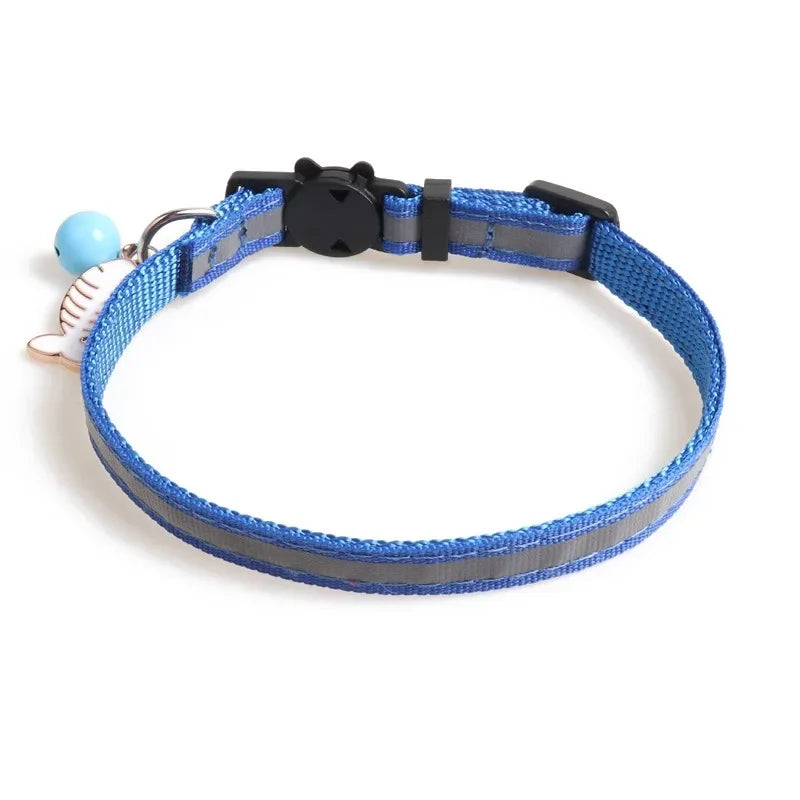 Pet Collar Colorful Reflective Cats Dog Collars with Bell Adjustable Pet Collar for Small Dogs Collars with Bells Pet Supplies