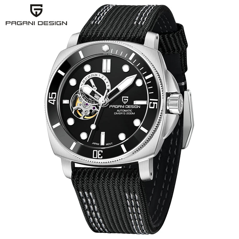 PAGANI DESIGN 2025 New Men's Watches Automatic Watch For Men Tourbillon Skeleton NH39A Mechanical Wristwatch 200M Diving Clock