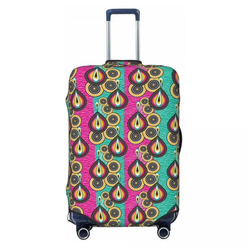 Funny Africa Ankara Geometric Art Luggage Cover Protector Elastic Travel Suitcase Covers