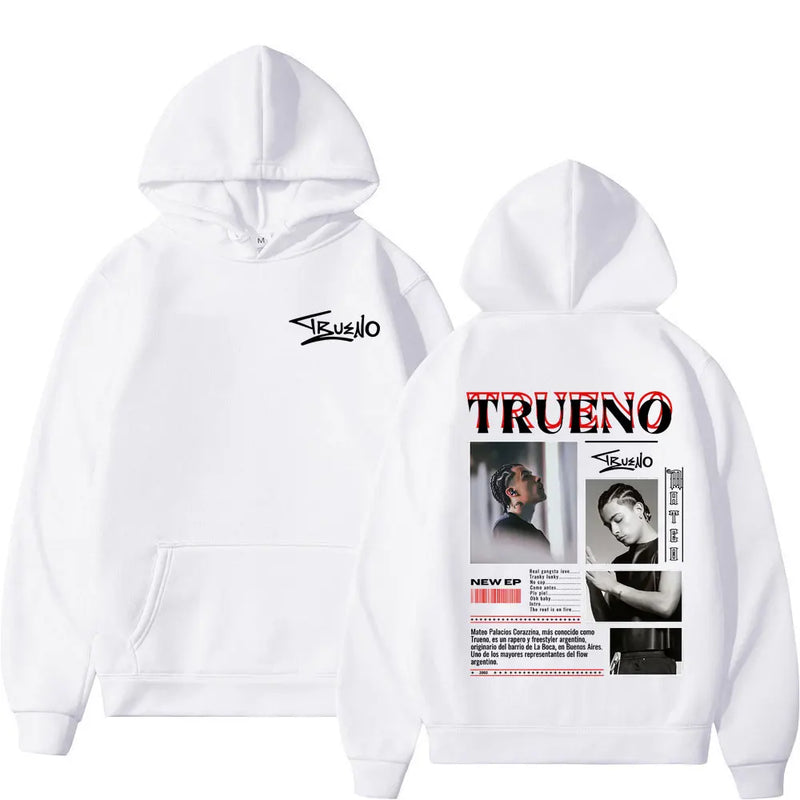 Rapper Trueno Album Tour 2025 Gothic Punk Hoodie Winter Long-sleeved Thick Hip-hop Pullover Man Woman Vintage Hooded Sweatshirts