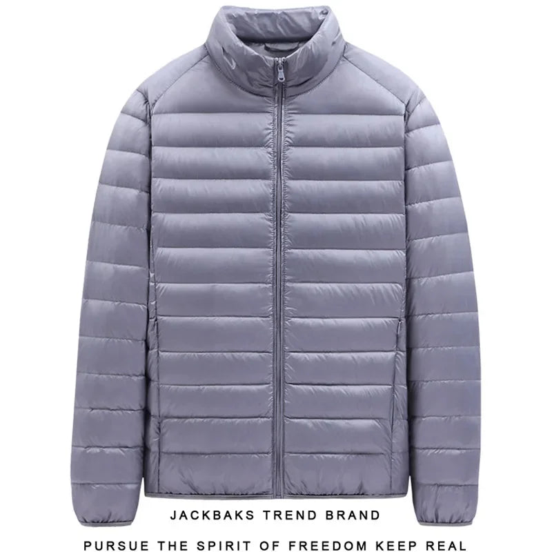 Hooded Cotton-Padded Men's Coat For Autumn Winter Plus Size Loose-Fit Cropped Stand Collar Lightweight Casual Warm Feather Jacke