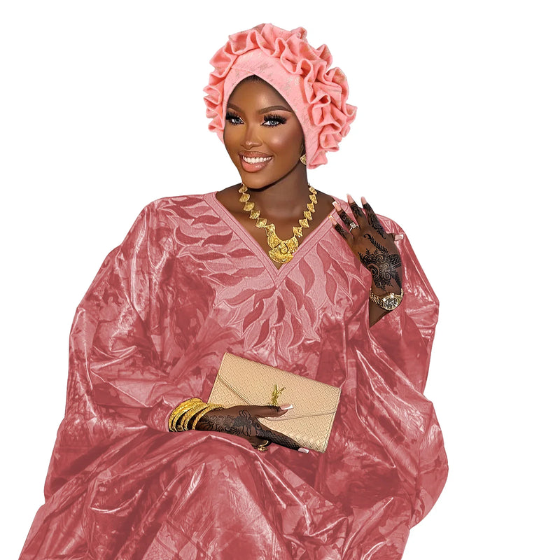 Africano babados cabeça envolve gorro ouro carimbo tecido turbante boné para mulheres nigeria festa de casamento headtie