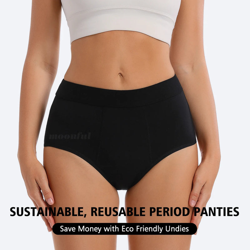 Women Menstrual Period Panties 4 Layer Bamboo Menstrual Panties Overnight Absorbent Period Underwear Culottes Menstruelles Femme