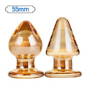 55mm cristal dourado grande vidro anal plug buttplug vibrador massageador de próstata feminino masturbação erótica brinquedos sexuais adultos para homem