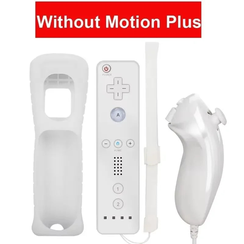 2 em 1 controle remoto sem fio bluetooth para wii wii u controle opcional movimento mais gamepad nunchuck conjunto com capa de silicone