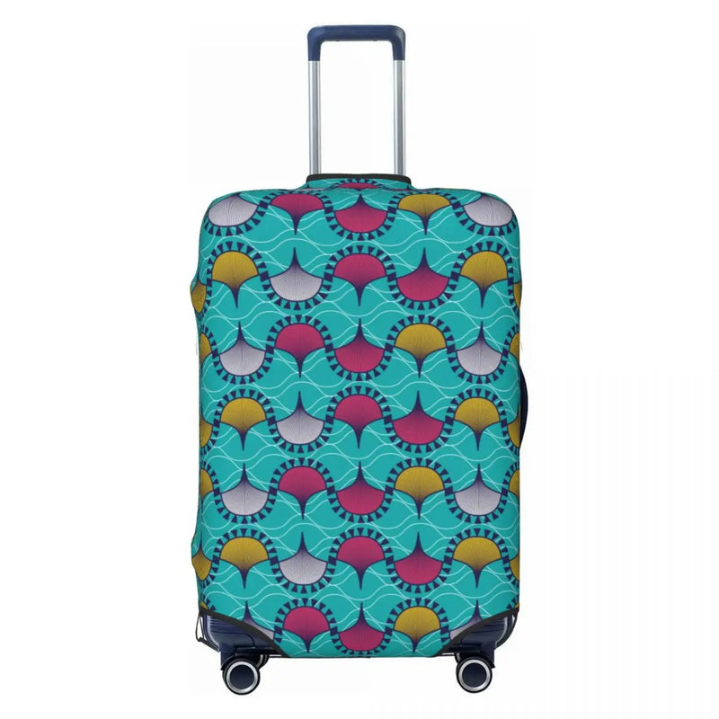 Funny Africa Ankara Geometric Art Luggage Cover Protector Elastic Travel Suitcase Covers