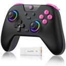 Controlador de jogos sem fio EasySMX X05 Bluetooth Gamepad compatível com PC/Switch/Telefone/TV/Steam, efeito Hall RGB, preto