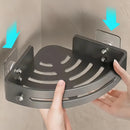 Suporte de chuveiro de canto do banheiro sem broca adesivo fixado na parede shampoo titular para banheiros garrafas de rack de armazenamento de condicionador