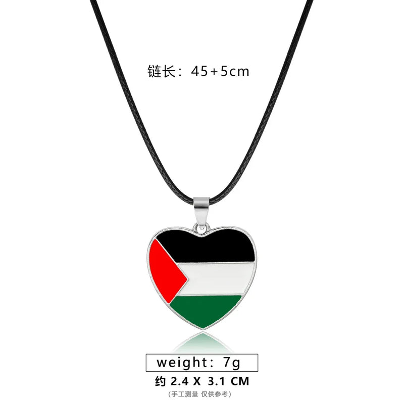 Meetvii Ethnic Free Arabic Fist Map Drop Glue Pendant Necklaces Personalized African Symbol Rope Chain Neck Jewelry Women Men