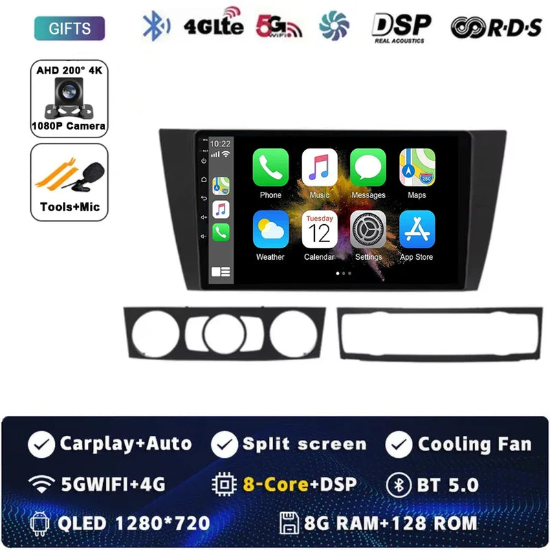 9" Car Radio Wireless CarPlay Android 15 For BMW 3-Series E90 E91 E92 E93 2005 - 2013 Auto Car Intelligent Systems AutoRadio