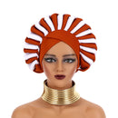 Handmade Africano Auto Gele Headties, Tampas de Turbante Feminino, Envoltório de Cabeça das Mulheres, Aso Oke, Chapéus de Casamento Nigeriano Tradicional, Ready to Wear