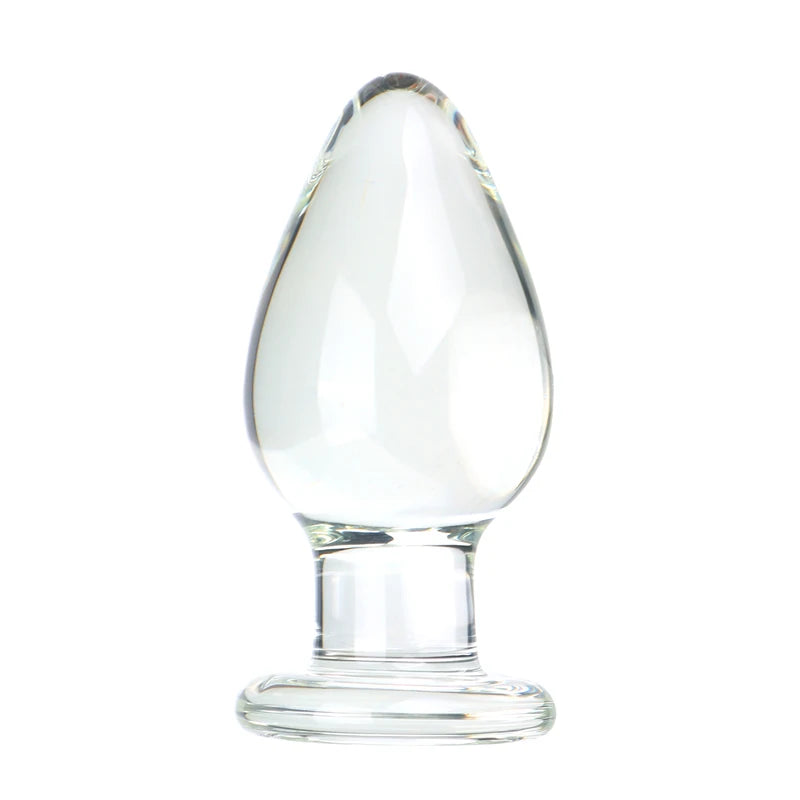 VaHppy Plugues anais de vidro com diâmetro de 5 cm, brinquedos sexuais para meninas, extensão de masturbação anal gay SM BDSM, brinquedos anais ovais e sedosos