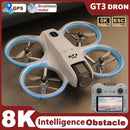 Novo gt3 rc drone 8k 5g 2.4g gps profissional hd fotografia aérea aeronaves de controle remoto hd câmeras duplas quadcopter brinquedos presentes
