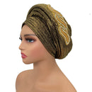 Brilhando africano headtie turbante boné feminino autogele nigeria festa de casamento chapelaria feminino cabeça wraps turbante mujer