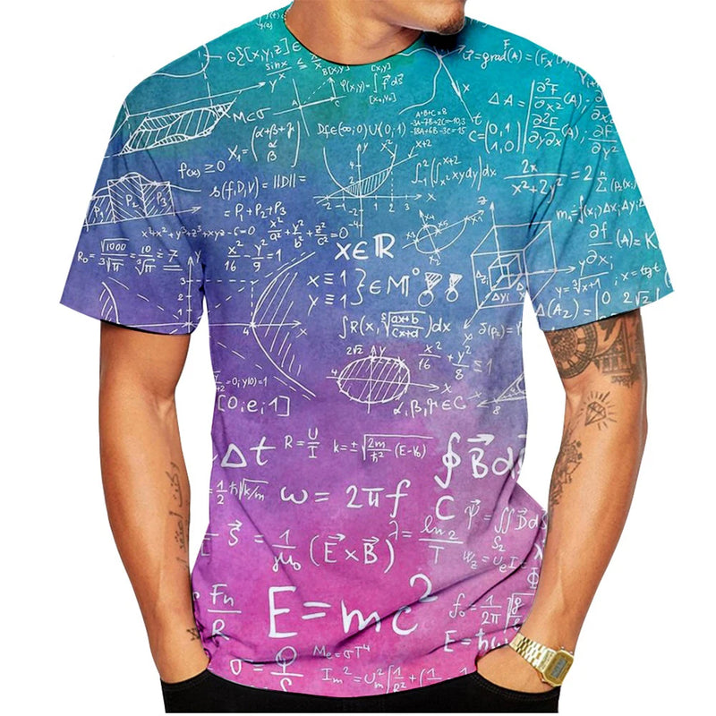 Mathematics Formula 3D Print T-Shirts Men Women Casual Fashion Short Sleeve T Shirt Oversized Harajuku Tees Tops Kids Clothing