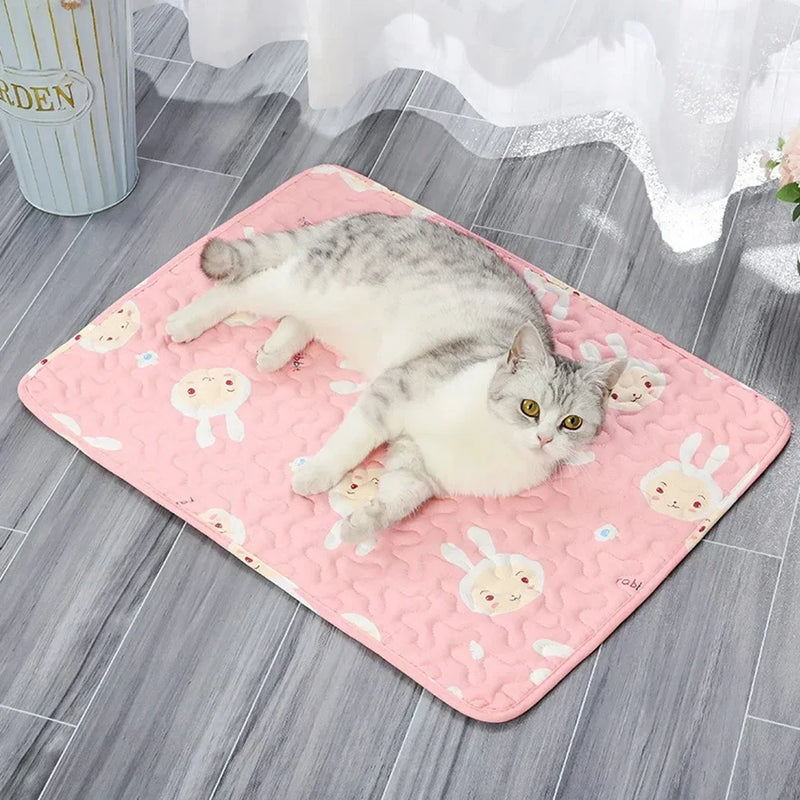 Summer Mat Pet Cooling Ice Blanket Mat Moisture Proof Dog Floor Sofa Cushion Skin Friendly Cat Sleep Breathable Pet Bed Covers