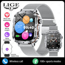 Lige 2025 relógio inteligente militar robusto masculino relógios ao ar livre lp68 à prova dwaterproof água 1.95 "al voz bt chamada homem smartwatch para android ios