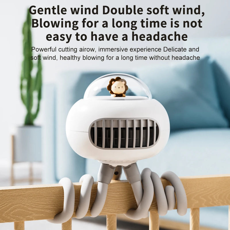 Mini ventilador para carrinho, ventilador oscilante automático, ventilador portátil alimentado por bateria de 1200mAh, ventilador com clipe de tripé flexível de 3 velocidades para carro