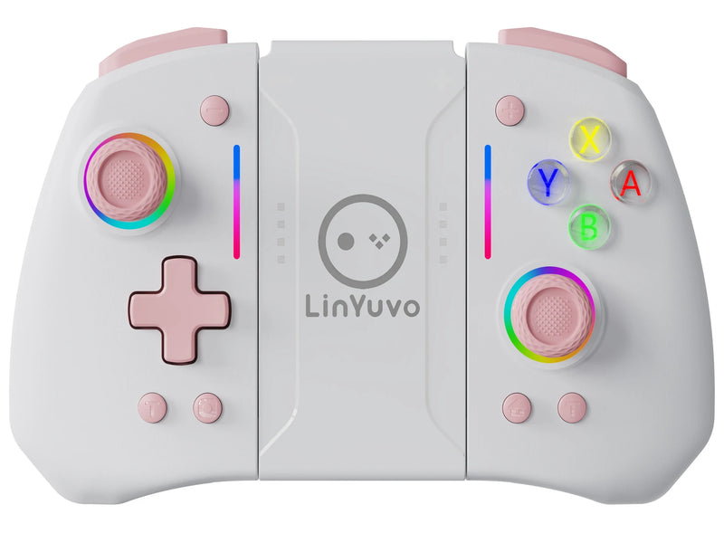 LinYuvo KS42 Meteor Light Joy-pad sem fio com luzes RGB de 8 cores para Switch/Lite/OLED, com programável, Turbo e vibração