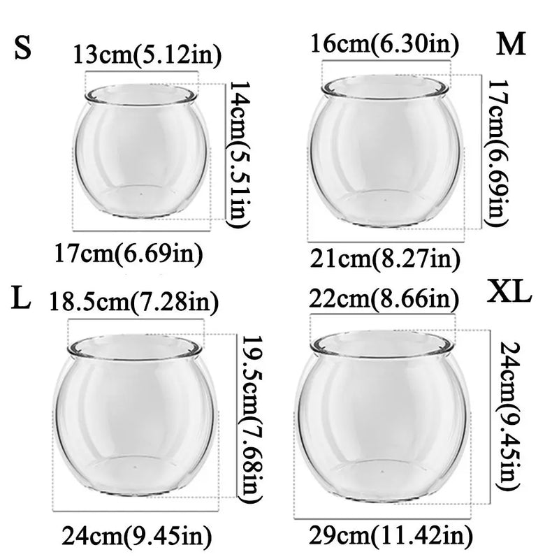 Ultra Clear Round Fish Bowl Plastic Household Fish Viewing Tank Decorative Shatterproof Desktop Small Aquarium