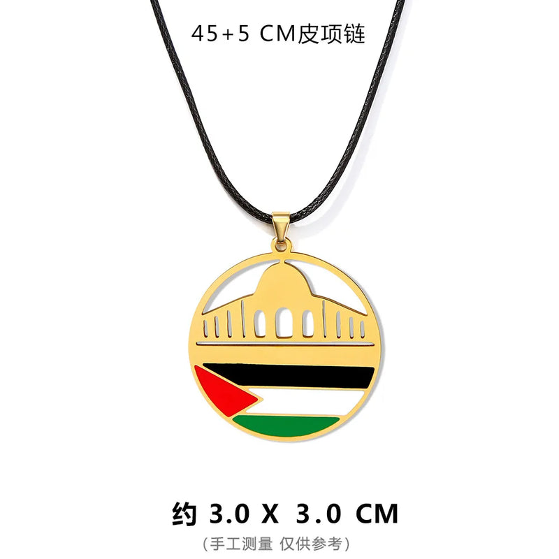 Meetvii Ethnic Free Arabic Fist Map Drop Glue Pendant Necklaces Personalized African Symbol Rope Chain Neck Jewelry Women Men