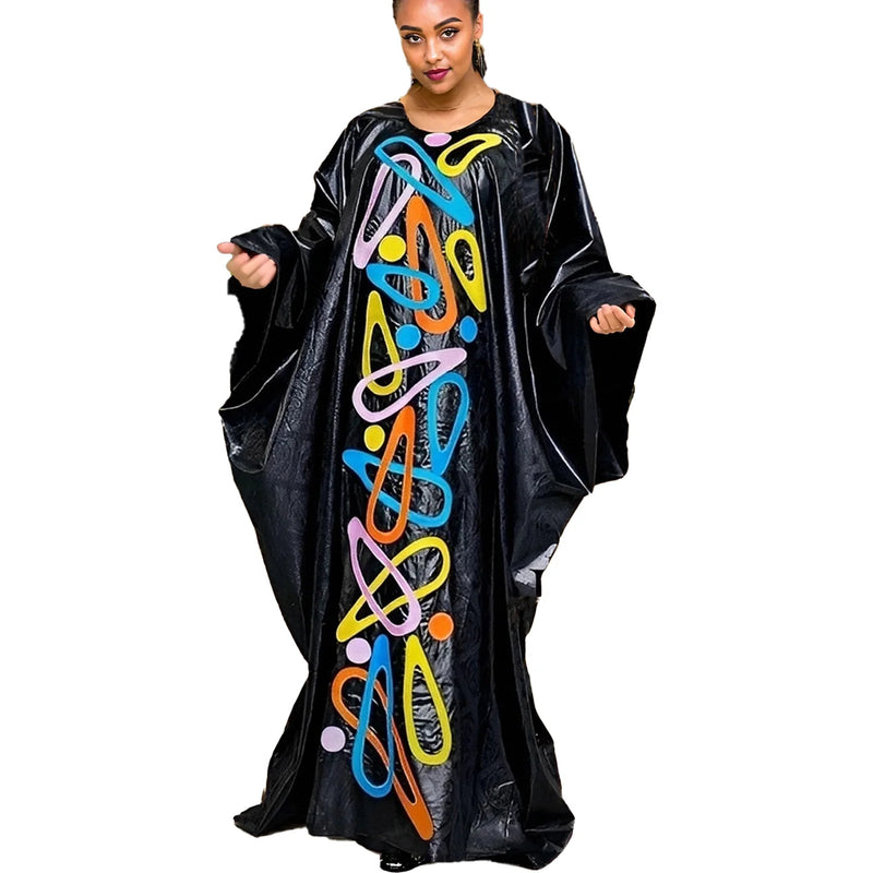 Traje africano para mulheres Abaya bordado plus size elegante festa vestido de igreja