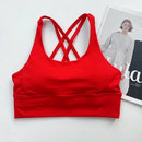 Estilo de natal 2 peças terno de yoga cor sólida ginásio conjunto de fitness cruz volta yoga topo pêssego bunda calças yoga pilates correndo terno