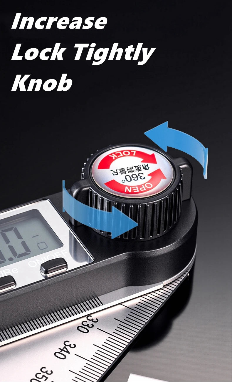 Escala detectora de régua de ângulo digital, 200/300/500mm, adequada para ferramentas de medição de marcenaria, ferramentas multifuncionais de alta precisão