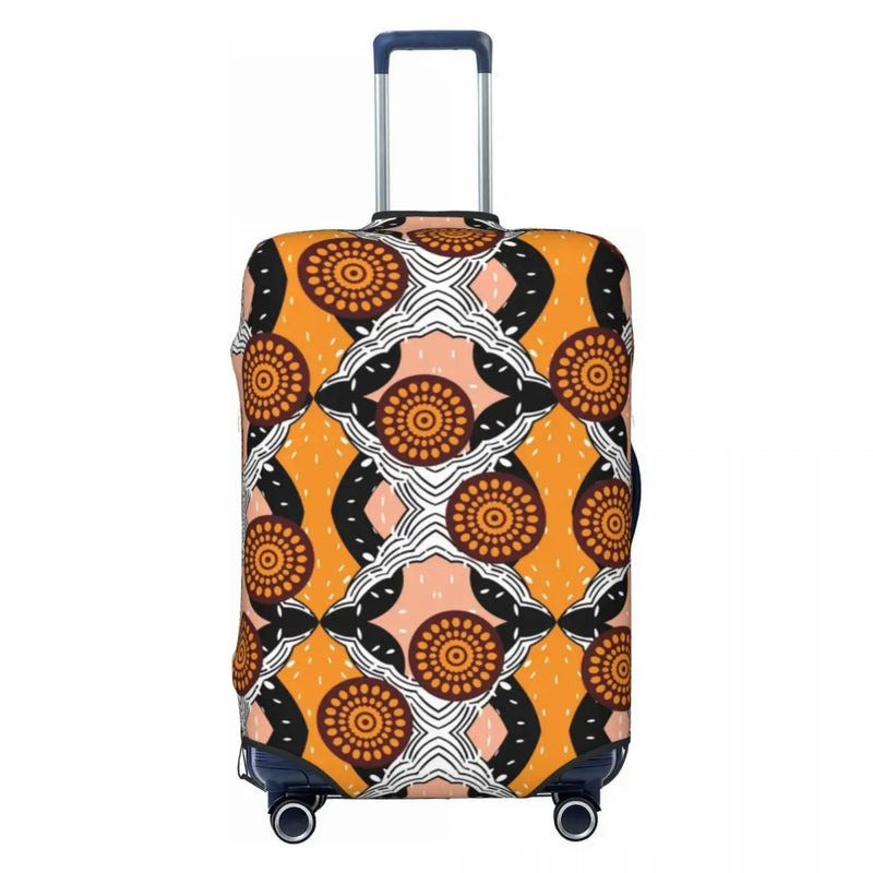 Funny Africa Ankara Geometric Art Luggage Cover Protector Elastic Travel Suitcase Covers