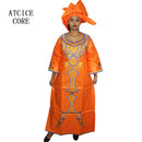 Vestidos Africanos para Mulher, Conjuntos de roupas, Bazin Riche, Bordado Design, Vestido longo