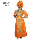 Vestidos Africanos para Mulher, Conjuntos de roupas, Bazin Riche, Bordado Design, Vestido longo