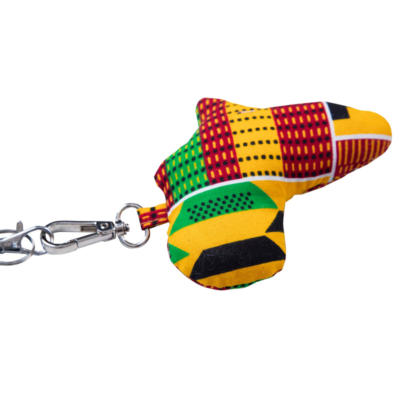 African Dashiki Lovely Ankara Fabric Keychain The Shape of The Map of Africa Key Chains School Bag Pendant Car Keyring Wyb1014