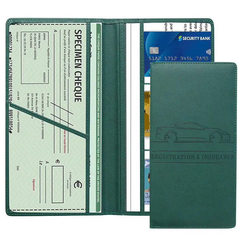 Car Registration Insurance Holder Leather Men's Driver's License Insurance Car Documents License Storage Bag Credit Card Holder