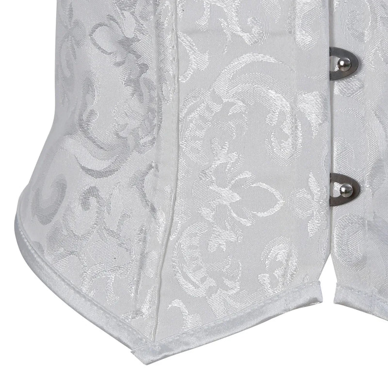 Underbust Corset Plus Size Steel Boned Vest Basques Bustiers Lingerie for Women Top Sexy Corsetto Shoulder Strap Blue White