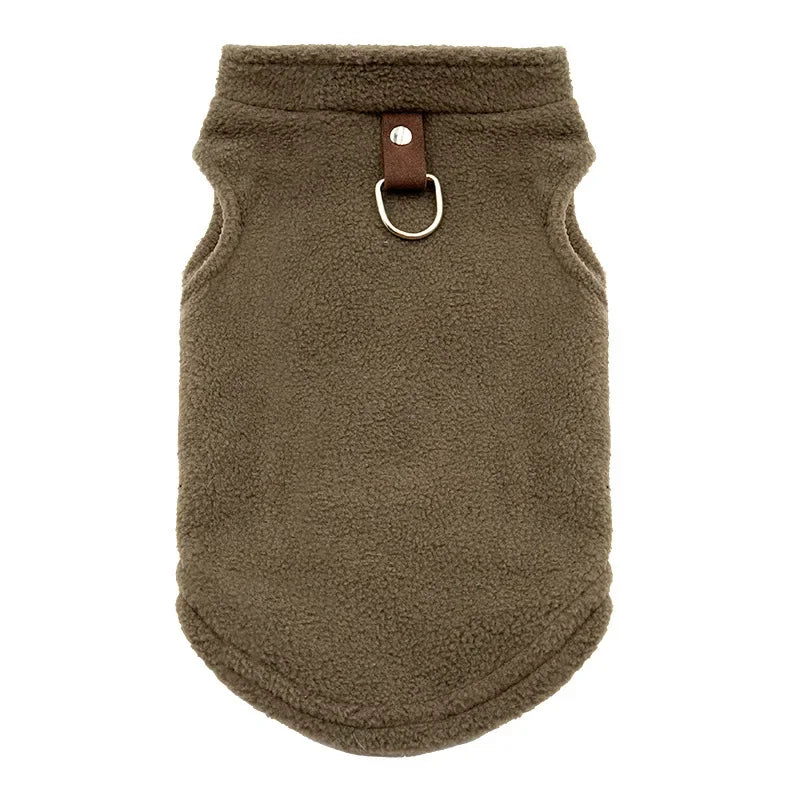 Warm Fleece Dogs Clothes Pet Jacket Vest with D-Ring For Small Dog Cats Clothing French Bulldog Costumes Chihuahua Coat