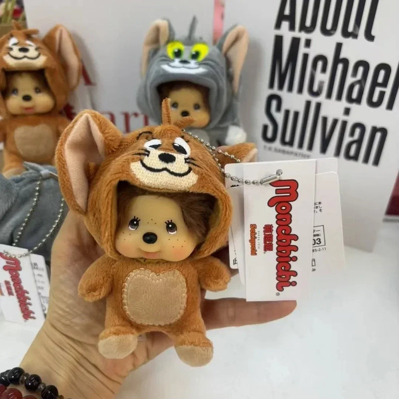 Monchhichi 15cm Dolls Blind Box Keychain Bag Pendants Hand Puppet Vinyl Plush Toys Tom&Jerry Girl Originality Gifts Decoration