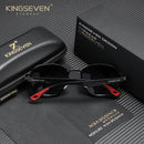 Kingseven polarizado pequeno quadro redondo steampunk óculos de sol das mulheres dos homens óculos de sol para condução uv400 tons