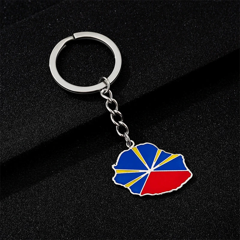 Fashion Reunion Island Map Pendant Necklace Stainless Steel For Women Girls Gold Silver Color Charm Female Choker Jewelry