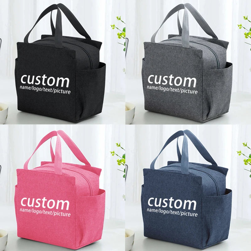 Customize Your Logo Image Lunch Box Boys Girls School Insulated Food Bags Women Men Portable Personalized Lunch Bag Best Gifts