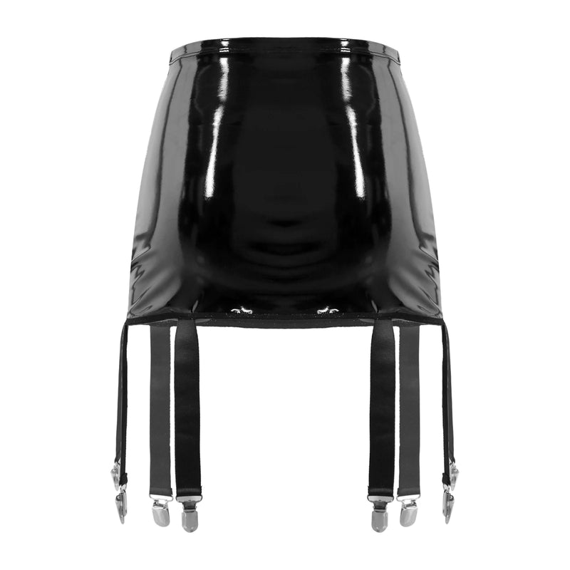 Ligas femininas de couro patente liga cinto suspensórios cintura alta roupa interior shorts para boate rave festa pólo dança traje