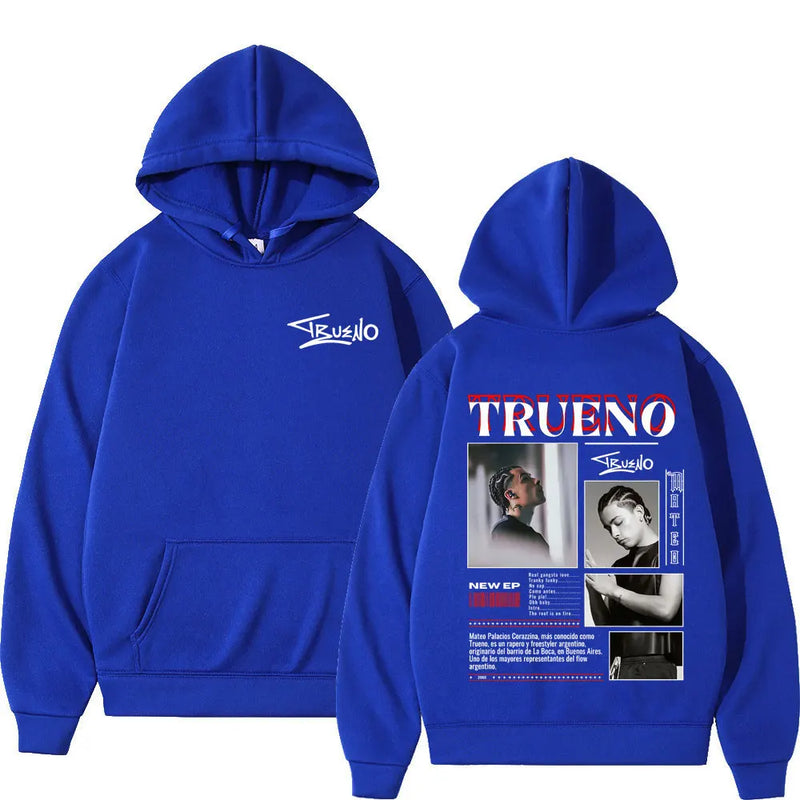 Rapper Trueno Album Tour 2025 Gothic Punk Hoodie Winter Long-sleeved Thick Hip-hop Pullover Man Woman Vintage Hooded Sweatshirts
